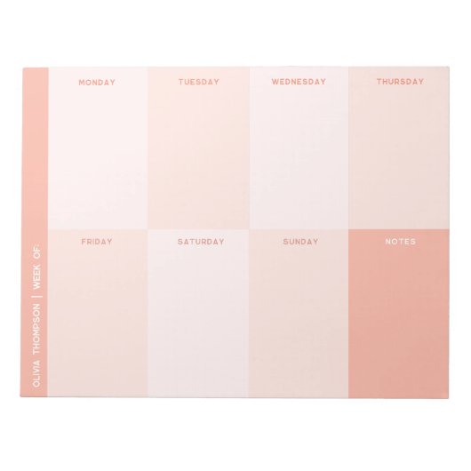 Schattige Girly Pink School Weekly Planner Notitieblok (Voorkant)