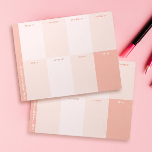 Schattige Girly Pink School Weekly Planner Notitieblok