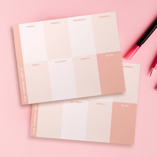 Schattige Girly Pink School Weekly Planner Notitieblok