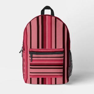 Schattige  Girly Pink Stripes Bedrukte Rugzak