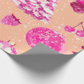 Schattige Girly Preppy Peach Roze Kerstmis Cadeaupapier (Hoek)