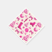Schattige Girly Preppy Roze Kerstpatroon Servet (Hoek)