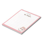 Schattige Girly Retro Terug naar School Roze Notit Notitieblok (Linkerzijde)