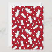 Schattige Girly Rode Menstruatiepad Eerste Periode Kaart (Achterkant)