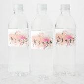 Schattige girly roze flamingo waterfles label etiket (Flessen)