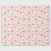 Schattige Girly  Roze Paddenstoelenpatroon Cadeaupapier (Vlak)