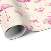Schattige Girly  Roze Paddenstoelenpatroon Cadeaupapier (Rol Hoek)