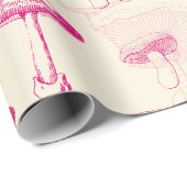 Schattige Girly  Roze Paddenstoelenpatroon Cadeaupapier (Rol Hoek)