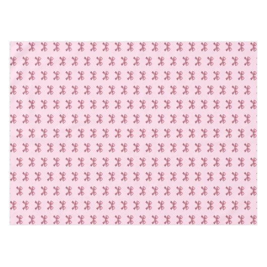 Schattige Girly Roze Satijn Esthetische Boog Patro Tafelkleed (Voorkant (Horizontaal))