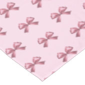 Schattige Girly Roze Satijn Esthetische Boog Patro Tafelkleed (Gekanteld)