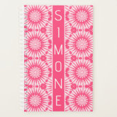 Schattige Girly Roze Wit Art Deco Stijl Aangepaste Planner (Voorkant)