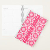 Schattige Girly Roze Wit Art Deco Stijl Aangepaste Planner (Display)