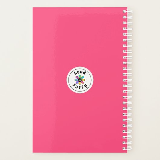 Schattige Girly Roze Wit Art Deco Stijl Aangepaste Planner (Achterkant)