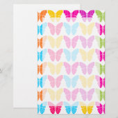 Schattige Girly Vibrant Regenboog Vlinderpatroon Briefpapier (Voorkant / Achterkant)