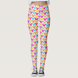 Schattige Girly Vibrant Regenboog Vlinderpatroon Leggings