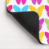 Schattige Girly Vibrant Regenboog Vlinderpatroon Muismat (Hoek)