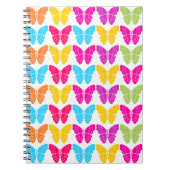 Schattige Girly Vibrant Regenboog Vlinderpatroon Notitieboek (Voorkant)
