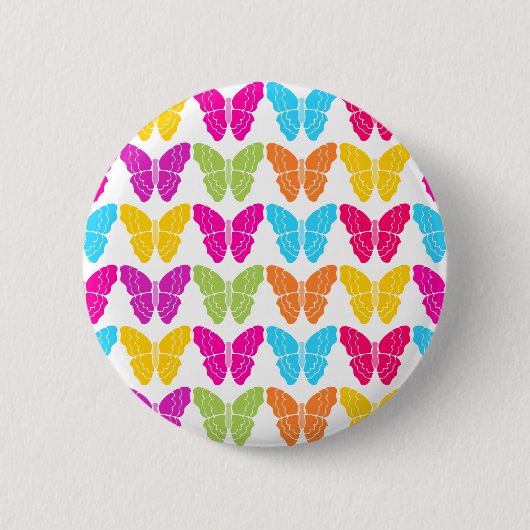 Schattige Girly Vibrant Regenboog Vlinderpatroon Ronde Button 5,7 Cm (Voorkant)