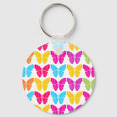 Schattige Girly Vibrant Regenboog Vlinderpatroon Sleutelhanger (Voorkant)