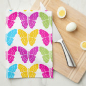 Schattige Girly Vibrant Regenboog Vlinderpatroon Theedoek (Quarter Fold)