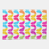 Schattige Girly Vibrant Regenboog Vlinderpatroon Theedoek (Horizontaal)