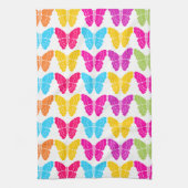 Schattige Girly Vibrant Regenboog Vlinderpatroon Theedoek (Verticaal)