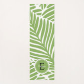 Schattige Girly Vrouwelijk Bladpatroon Monogram Yogamat (Voorkant)