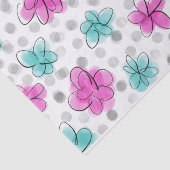 Schattige Girly Waterverf Bloemenpatroon Tissuepapier (Detail)