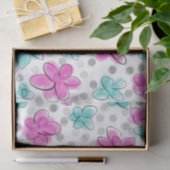 Schattige Girly Waterverf Bloemenpatroon Tissuepapier (Geschenk)