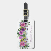 Schattige Girly Waterverf Flowers Bagagelabel (Voorkant verticaal)