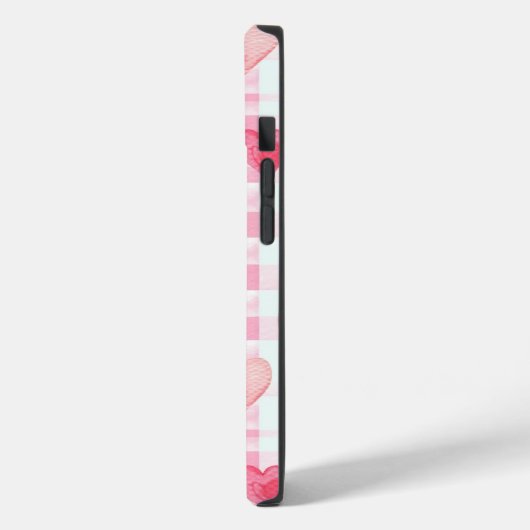 Schattige Girly Waterverf Roze Harten Naam Geperso Case-Mate iPhone Case (Achterkant / Links)