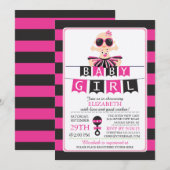 Schattige Glam Diva Meisje Baby shower Uitnodiging (Voorkant / Achterkant)