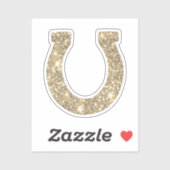 Schattige Glam Girly Gold Glitter Hoefijzer Sticker (Vel)