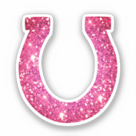 Schattige Glam Girly Pink Glitter Hoefijzer Sticker