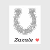 Schattige Glam Girly Silver Glitter Hoefijzer Sticker (Vel)