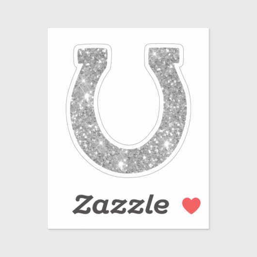 Schattige Glam Girly Silver Glitter Hoefijzer Sticker (Vel)