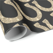 Schattige Glam Hoefijzer Goud Zwart Glitters Cadeaupapier (Rol Hoek)