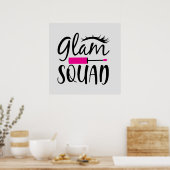 schattige glam squad make-up Artiest word art Poster (Keuken)