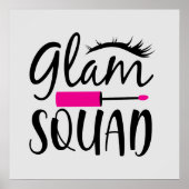 schattige glam squad make-up Artiest word art Poster (Voorkant)