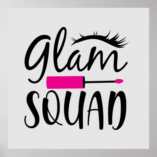 schattige glam squad make-up Artiest word art Poster (Voorkant)