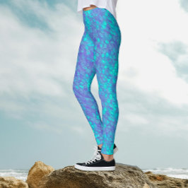 Schattige Glam Zeemeermin Turquoise Blau Iriserend Leggings