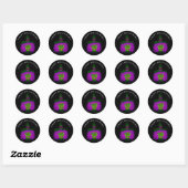 Schattige glamour Halloween heks zwart paars Ronde Sticker (Vel)