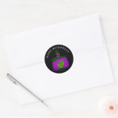 Schattige glamour Halloween heks zwart paars Ronde Sticker (Envelop)
