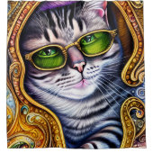 Schattige glazen met een gipspatje douchegordijn (Voorkant)