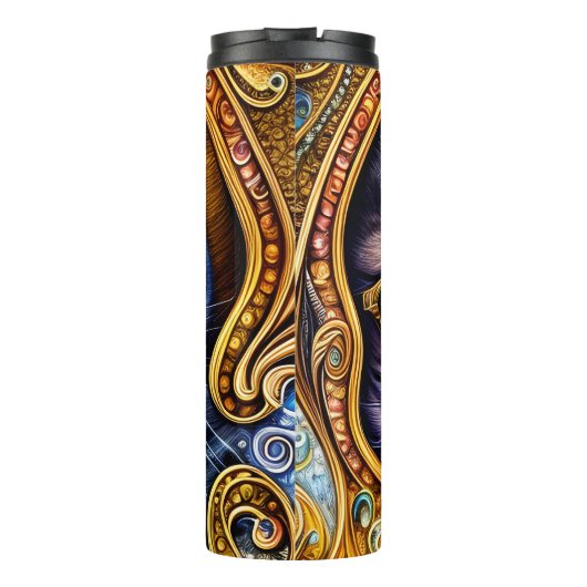 Schattige glazen met een gipspatje thermosbeker (Achterkant)