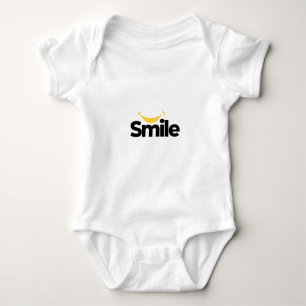 Schattige Glimlach Gele Banaan Grafisch Minimalist Romper
