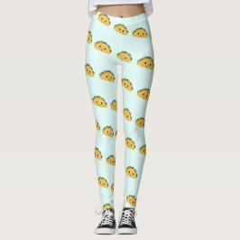 Schattige glimlach kawaii taco leggings