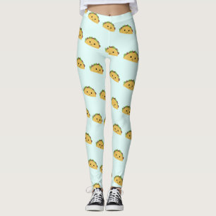 Schattige glimlach kawaii taco leggings