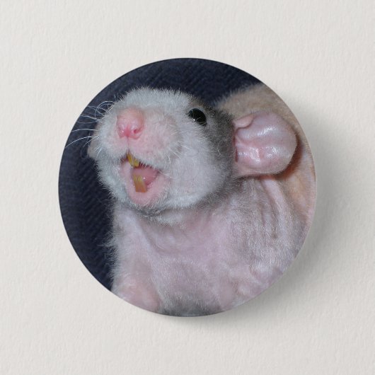 Schattige Glimlach Rat Ronde Button 5,7 Cm (Voorkant)