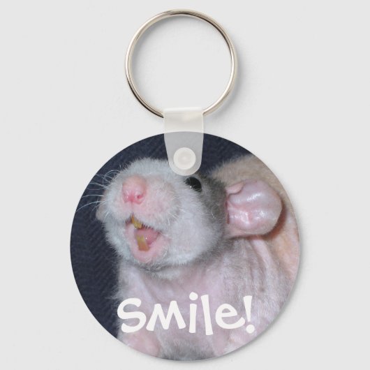 Schattige Glimlach Rat Sleutelhanger (Voorkant)